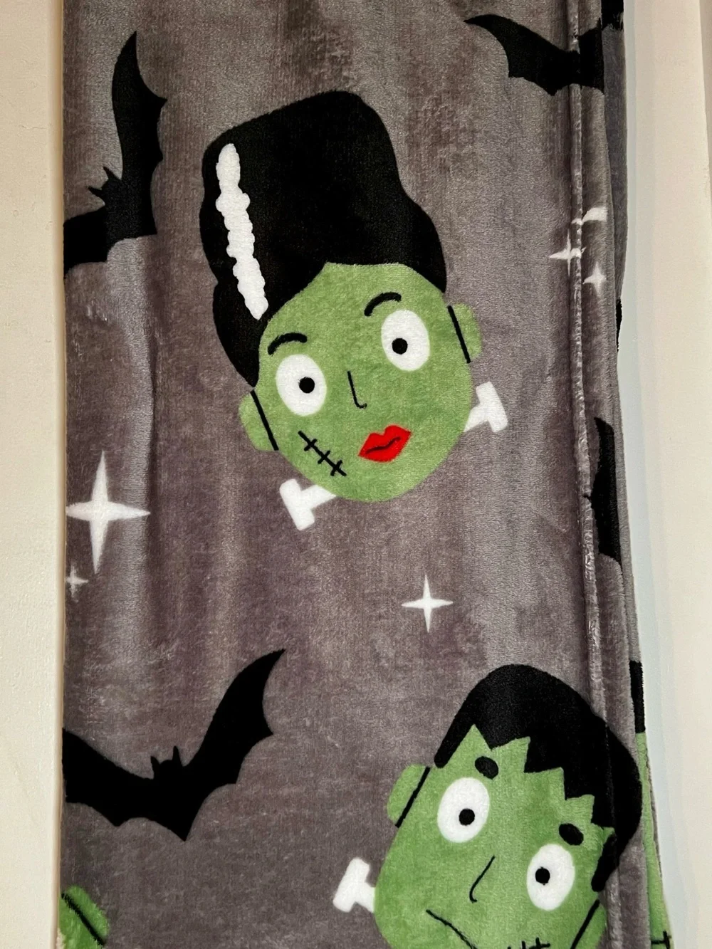 Halloween Frankenstein & His Bride Mrs Frankenstein Plush Throw Blanket Monsters
